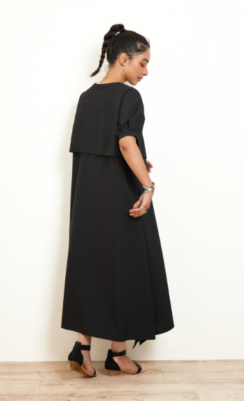 owauno オアーノ　ワンピース オアーノ2枚仕立てシャツワンピース・ブラックのご紹介です | owauno