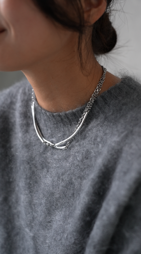 オアーノ シルバー ロングネックレス 金属アレルギー対応のデザインネックレスができました | owauno